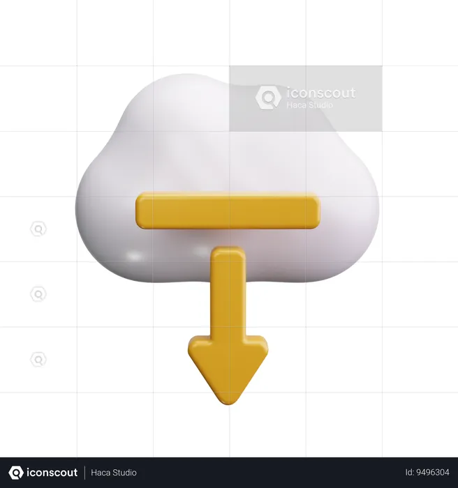 Cloud Download  3D Icon