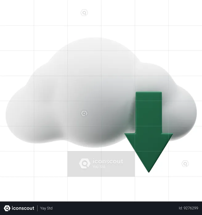 Cloud Download  3D Icon