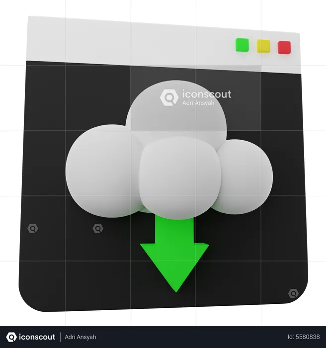 Cloud Download  3D Icon