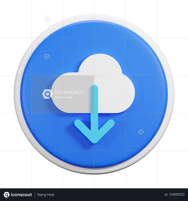 Cloud Download  3D Icon