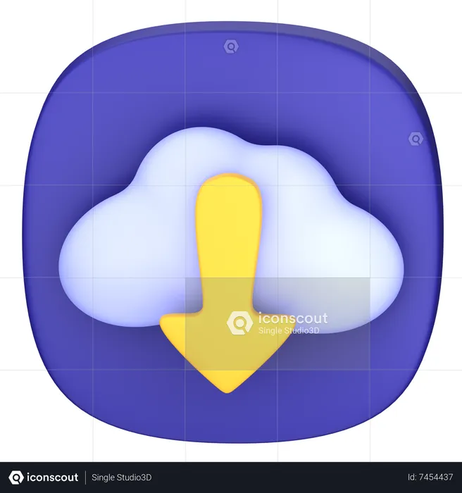 Cloud Download  3D Icon