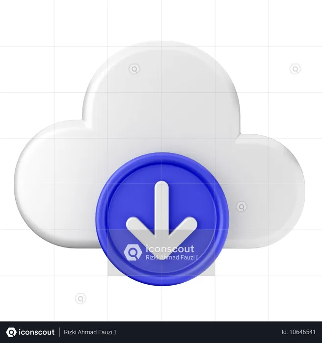 Cloud Download  3D Icon