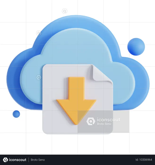 Cloud Download  3D Icon