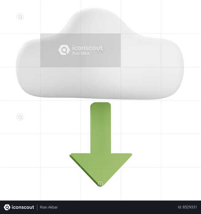 Cloud Download  3D Icon