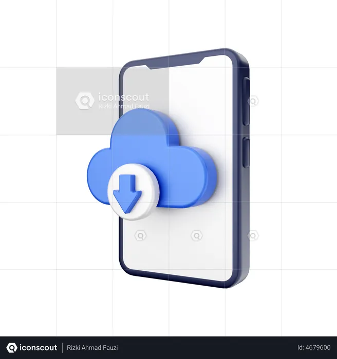 Cloud Download  3D Illustration