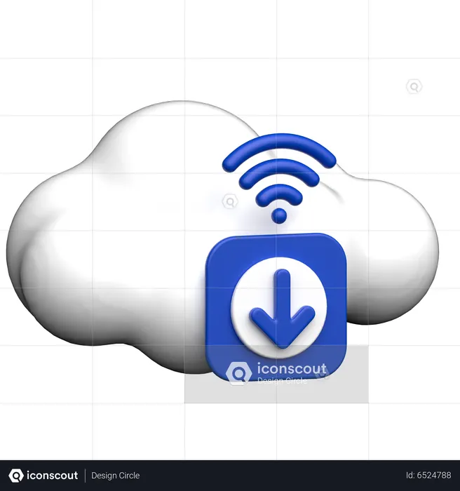 Cloud Download  3D Icon