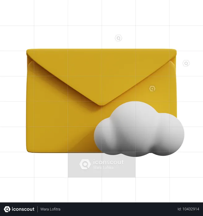 Cloud Email  3D Icon