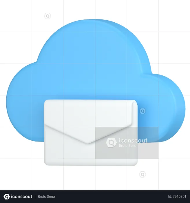 Cloud email  3D Icon