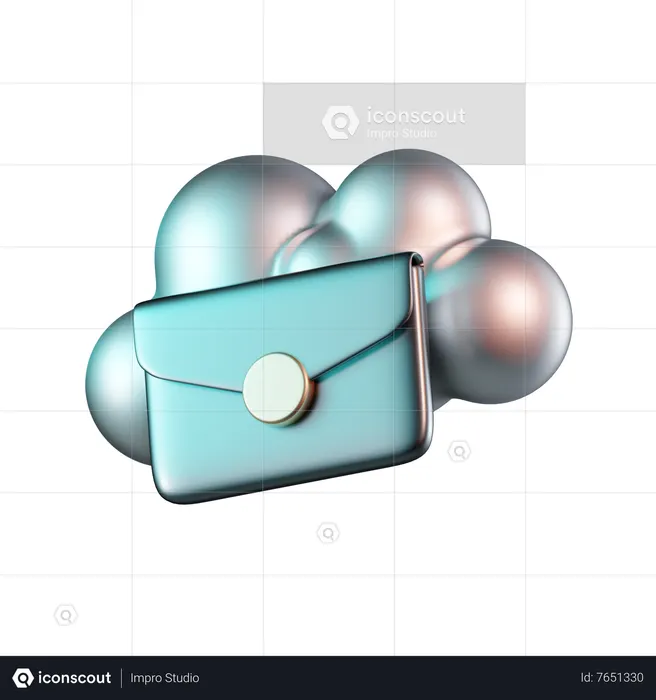 Cloud Email  3D Icon