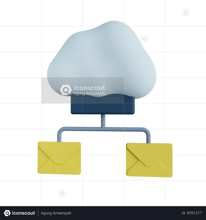 Cloud Email  3D Illustration