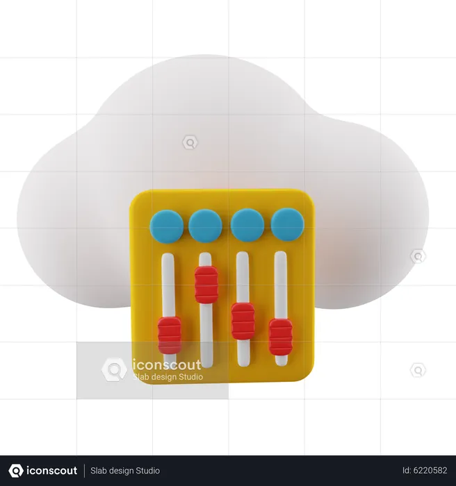 Cloud Equalizer  3D Icon