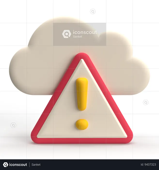 Cloud Error  3D Icon