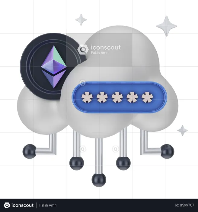 Cloud Eth  3D Icon