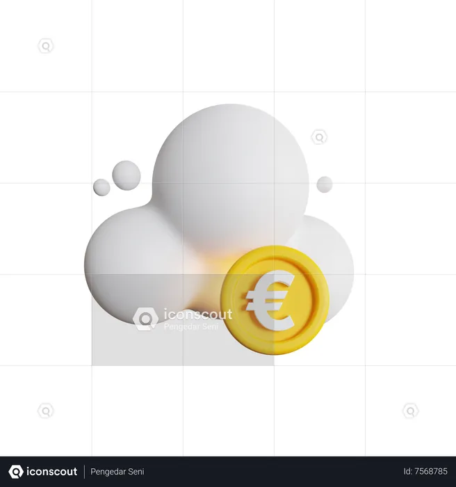 Cloud Euro  3D Icon
