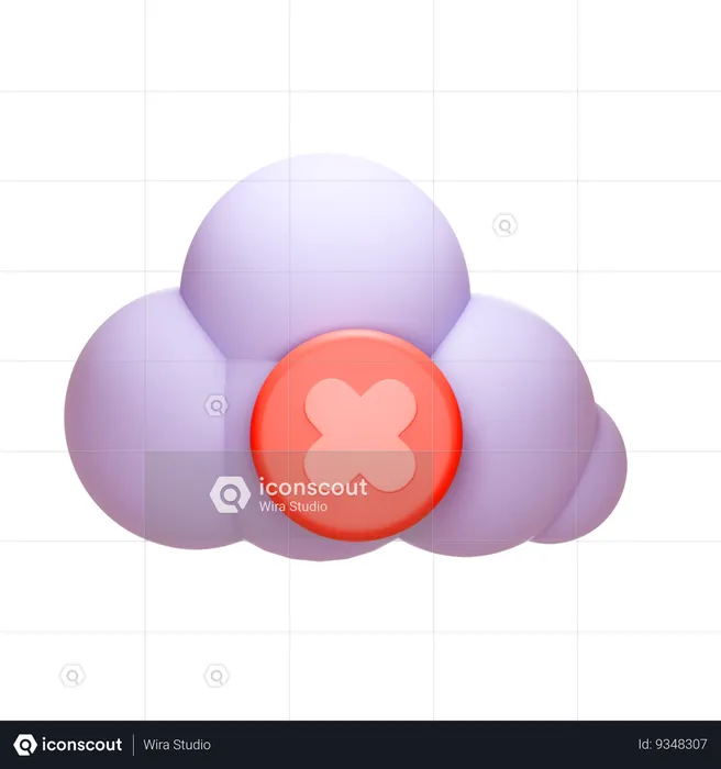 Cloud Failed  3D Icon