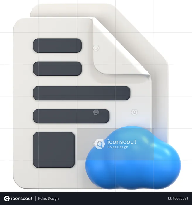 Cloud File  3D Icon