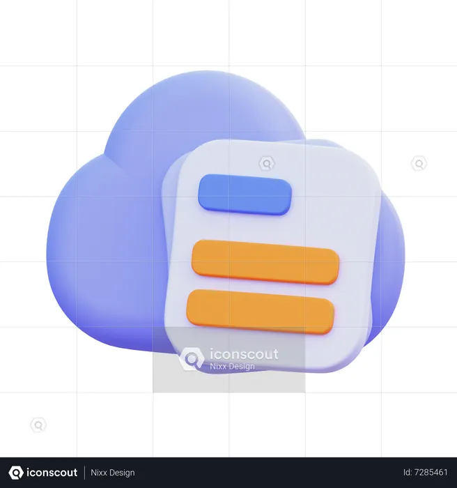 Cloud File  3D Icon