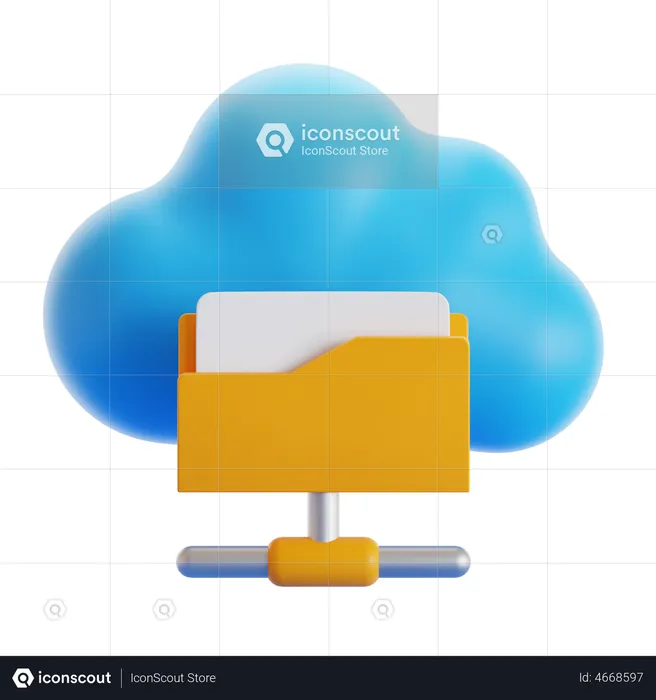 Cloud File Sharing  3D Icon