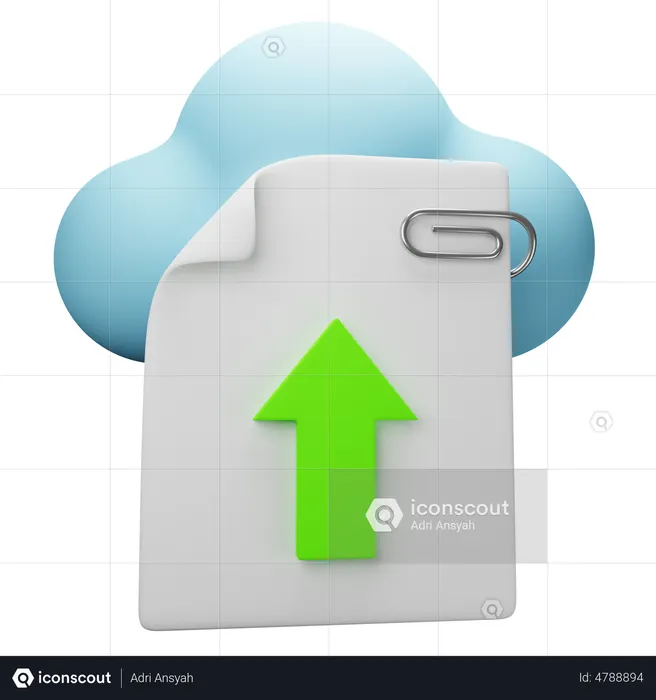 Cloud File Upload  3D Illustration