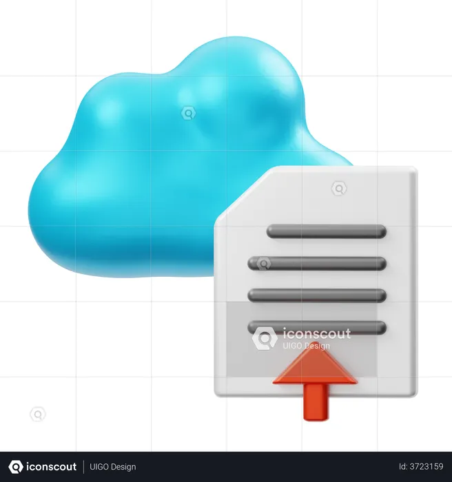 Cloud File Upload  3D Illustration