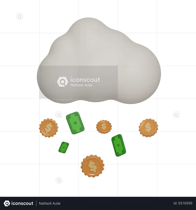 Cloud Financial Services  3D Icon