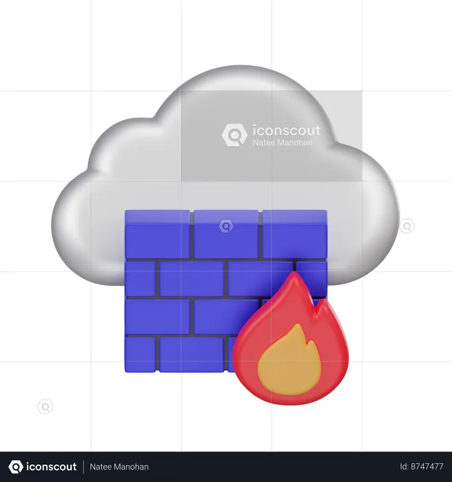 Cloud Firewall  3D Icon
