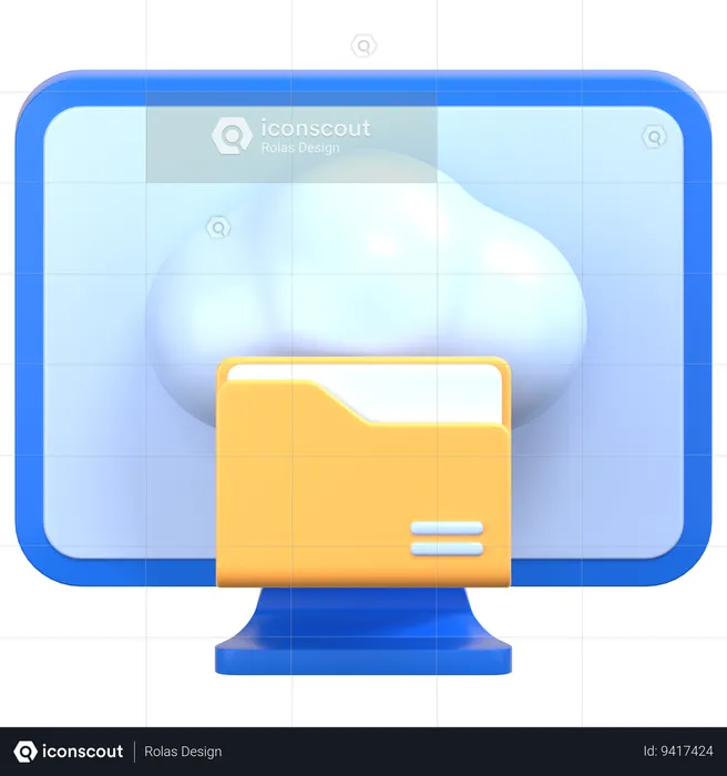 Cloud folder  3D Icon