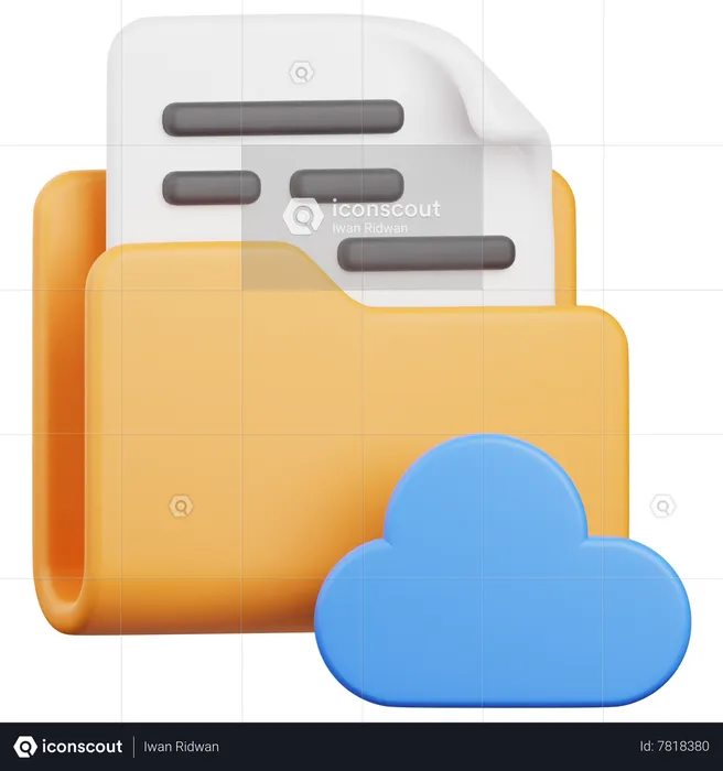 Cloud Folder  3D Icon