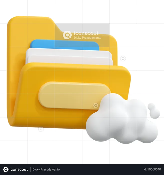 Cloud folder  3D Icon