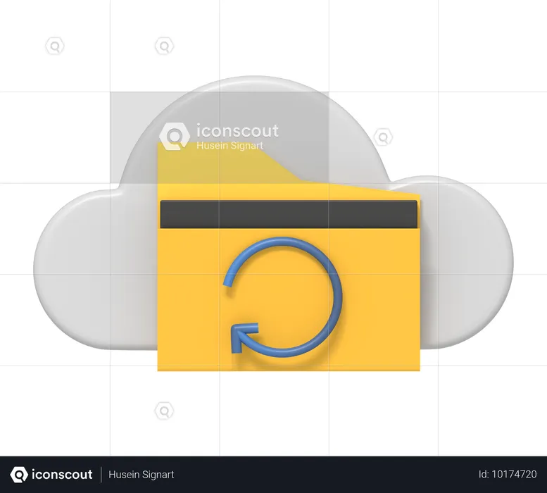 Cloud Folder Backup  3D Icon