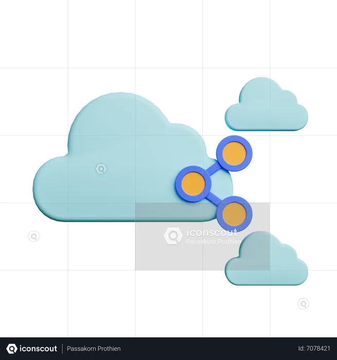 Cloud-Freigabe  3D Icon