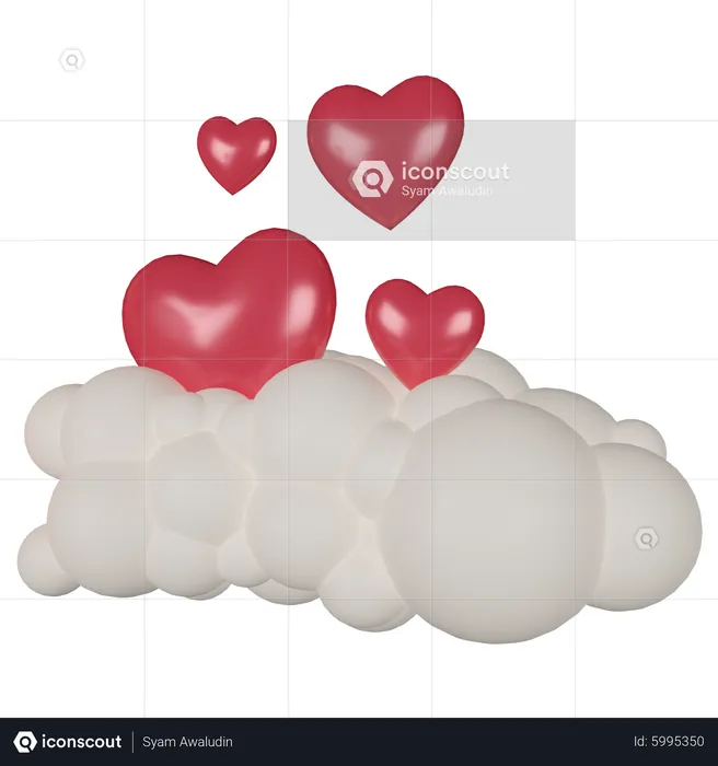 Cloud Heart  3D Icon