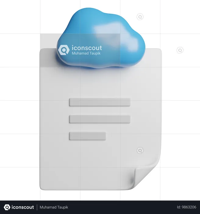 Wolkennotiz  3D Icon