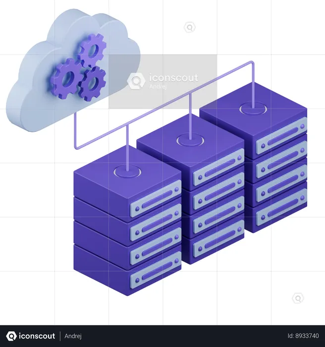 Cloud Hosting  3D Icon