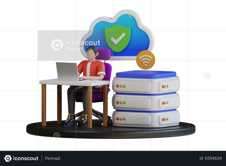 Cloud Hosting  3D Illustration