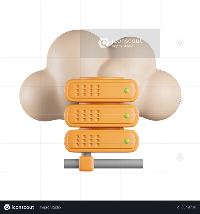 Cloud Hosting Server  3D Icon