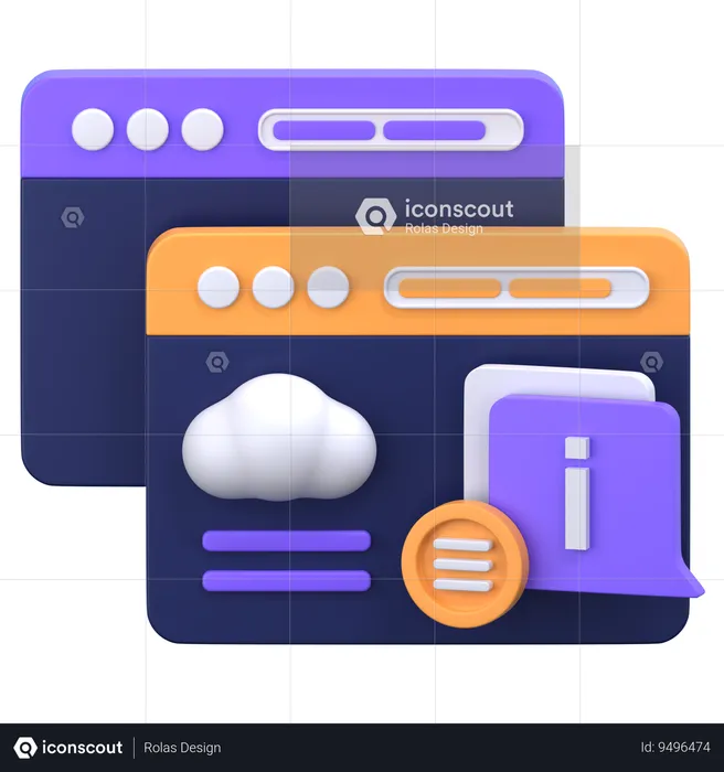 Cloud Information  3D Icon