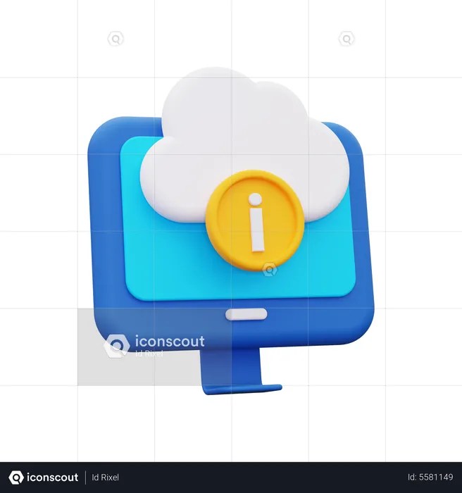 Cloud information  3D Icon
