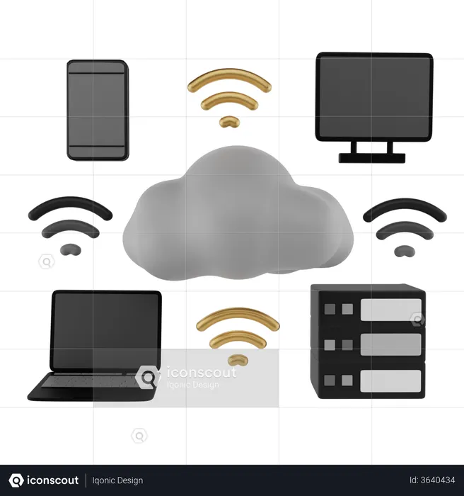 Cloud Internet  3D Illustration