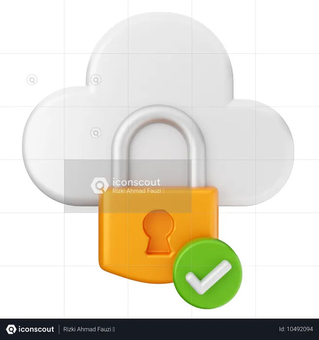 클라우드 인터넷 보안  3D Icon