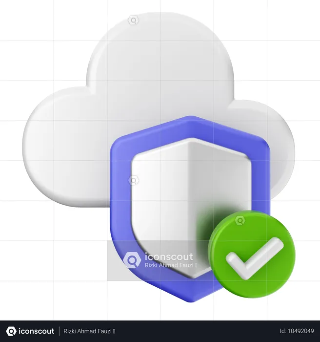 Cloud Internet Security  3D Icon