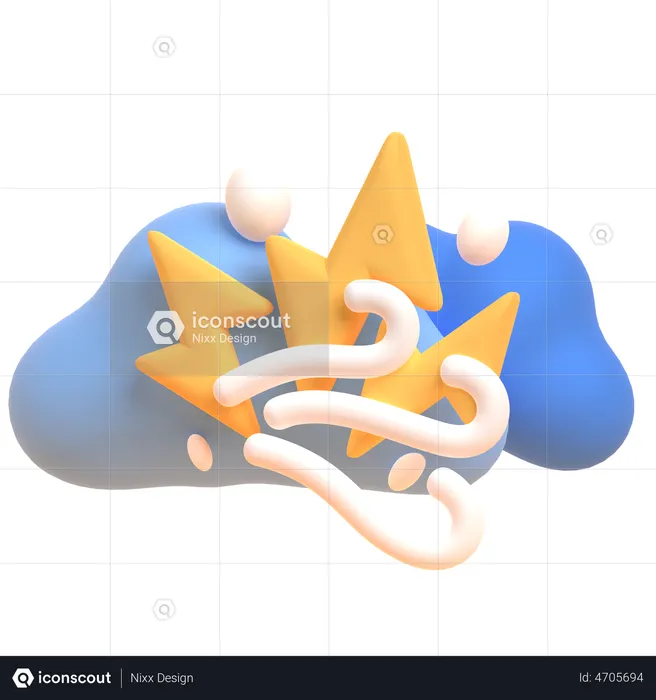 Cloud Lightning  3D Illustration