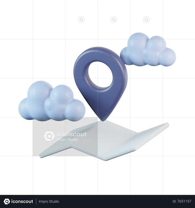 Cloud Location  3D Icon