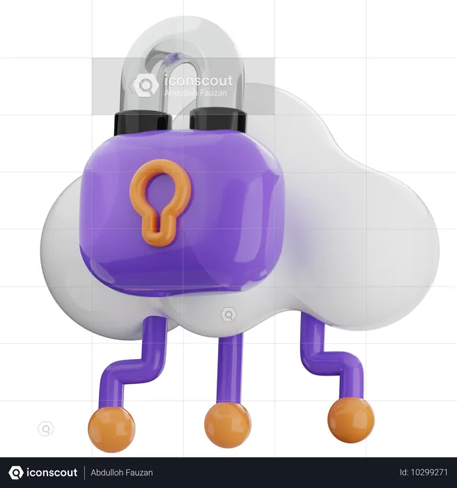 Cloud Lock  3D Icon