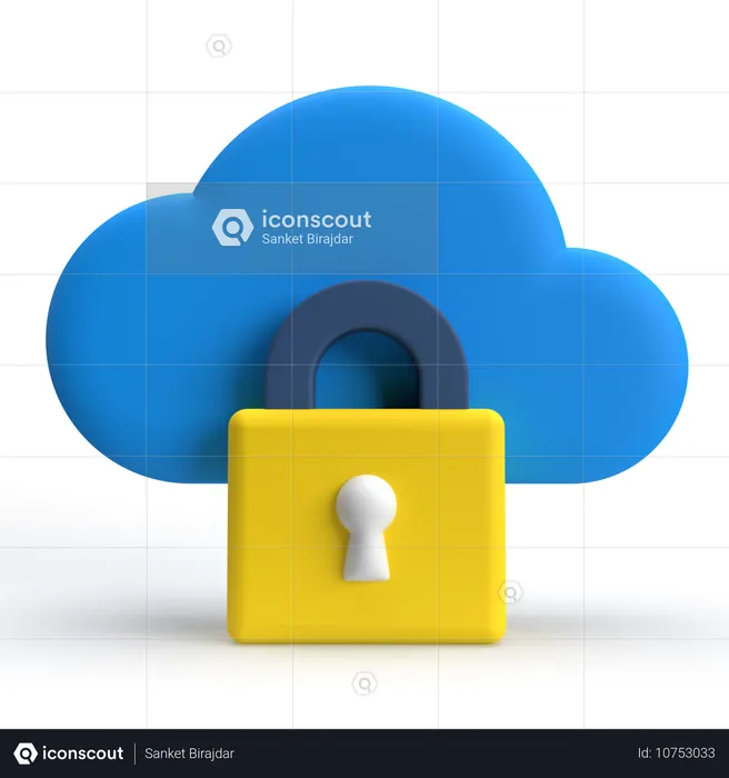 Cloud Lock  3D Icon