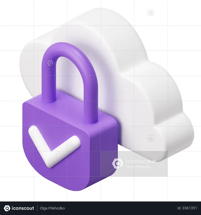 Cloud Lock  3D Illustration