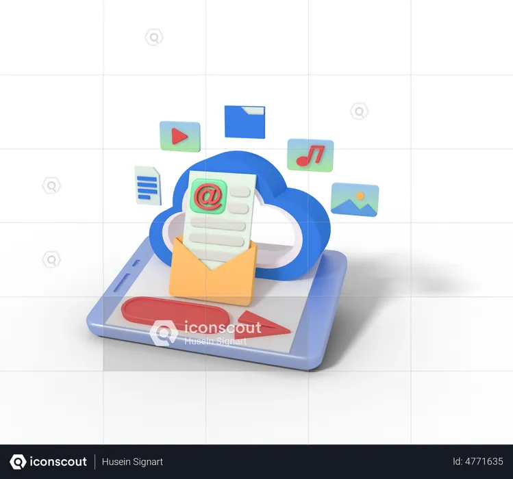 Cloud Mail  3D Icon