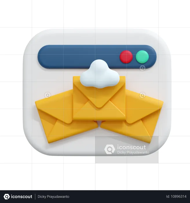 Cloud mail message  3D Icon