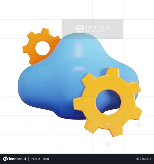 Cloud Management  3D Icon
