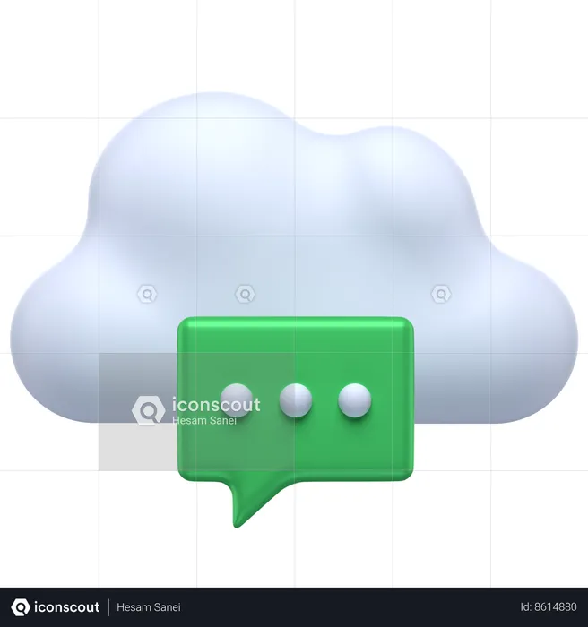Cloud Message  3D Icon